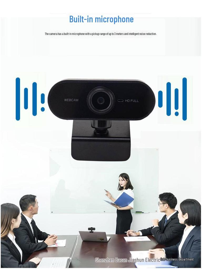 Cameră web de birou USB 1080p cu focalizare automată și microfon