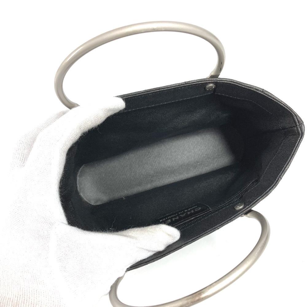 CHANEL Metal Handle Chocolate Bar Bag Tote Bag Hand Bag Nylon gray
