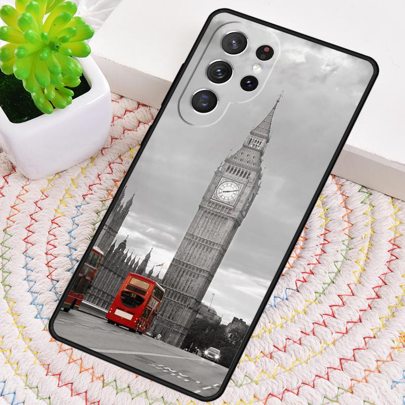 London Red Bus Big Ben print Silicone Phone Case For Samsung Galaxy note 10 pro S26 S25 S24 S23 S22 S21 Plus S25Ultra Capa Cover