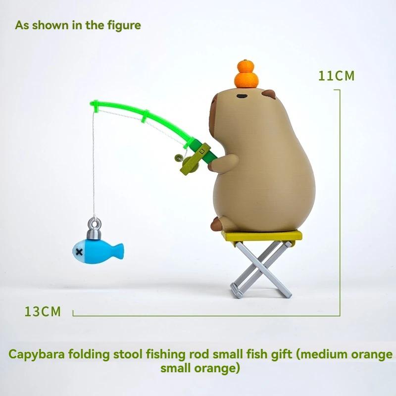 Capybara Magnetic Desktop Ornament 3d Printed Capybara Model Doll Decoration Dolphin And Fishing Figurine Collectible Gifts