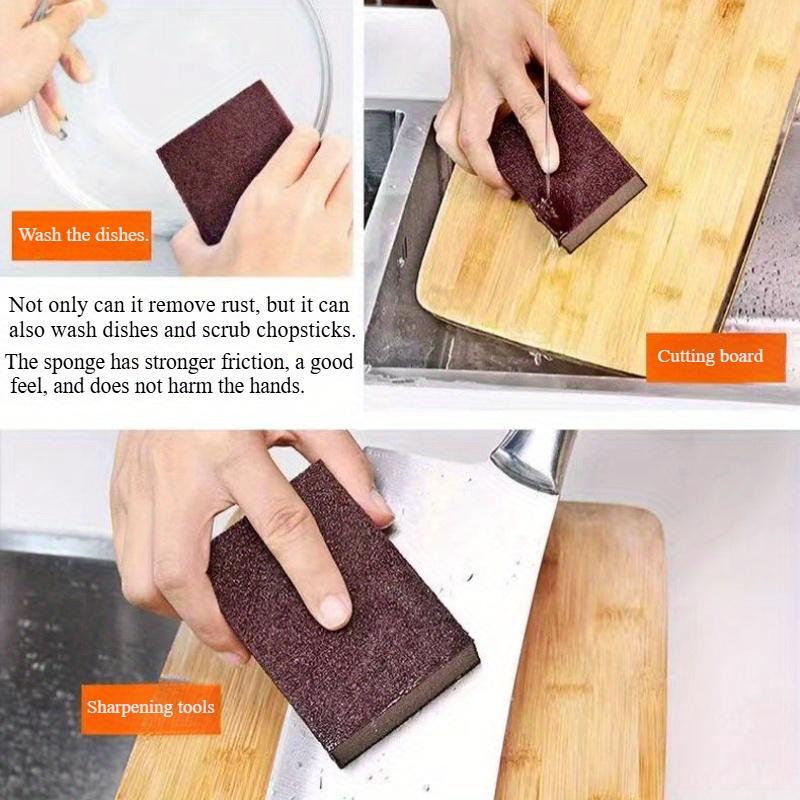 

1 шт. Чистящая губка, щетка для удаления ржавчины, кухонный скребок для кастрюль, сковородок и грилей, не царапающий, долговечный и простой в использовании при сильных загрязнениях