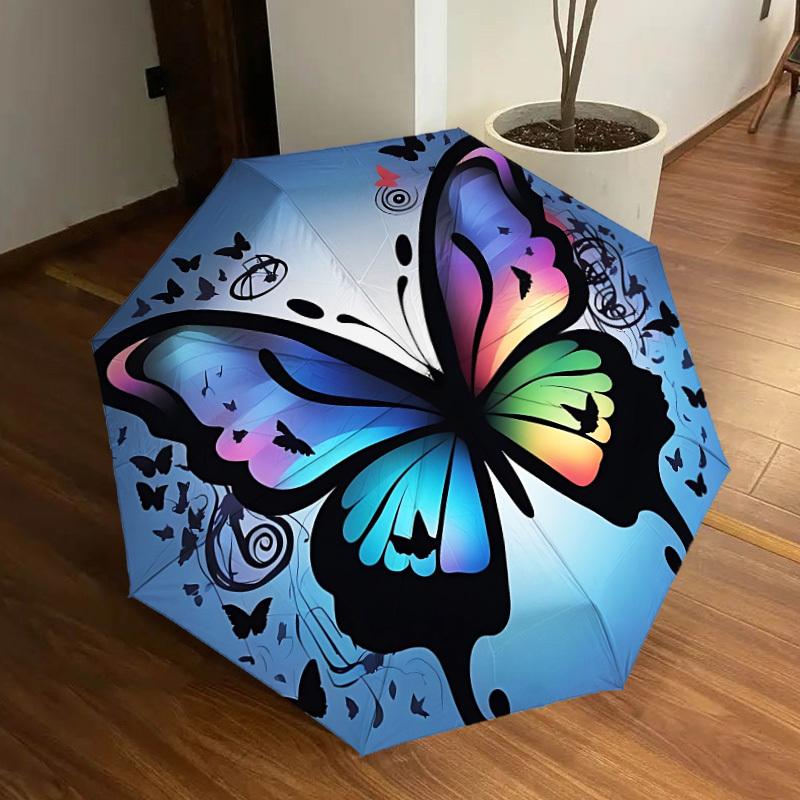 

1pc Butterfly Silhouette Automatic Open/Close Umbrella, Folding Compact Umbrella with Lightweight Design for Women/Men yy251011062