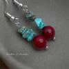 Chinese-Style Artistic Irregular Turquoise Tassel Earrings - Ethnic Ear Hooks for Women