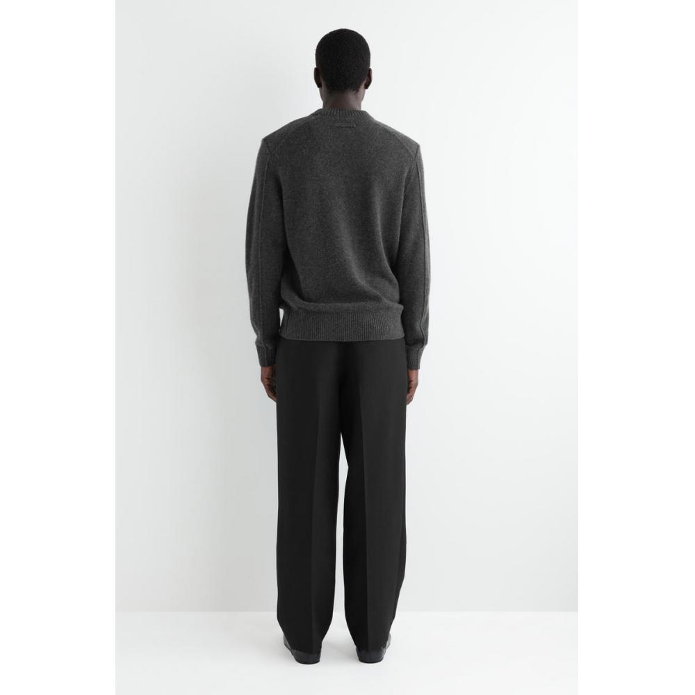 Cos Japan Cashmere Crew Neck Sweater Charcoal Melange