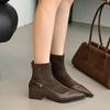 Pointed boots short boots women's 2025 autumn and winter new women's boots niche design Martin boots thick heel short boots thin boots