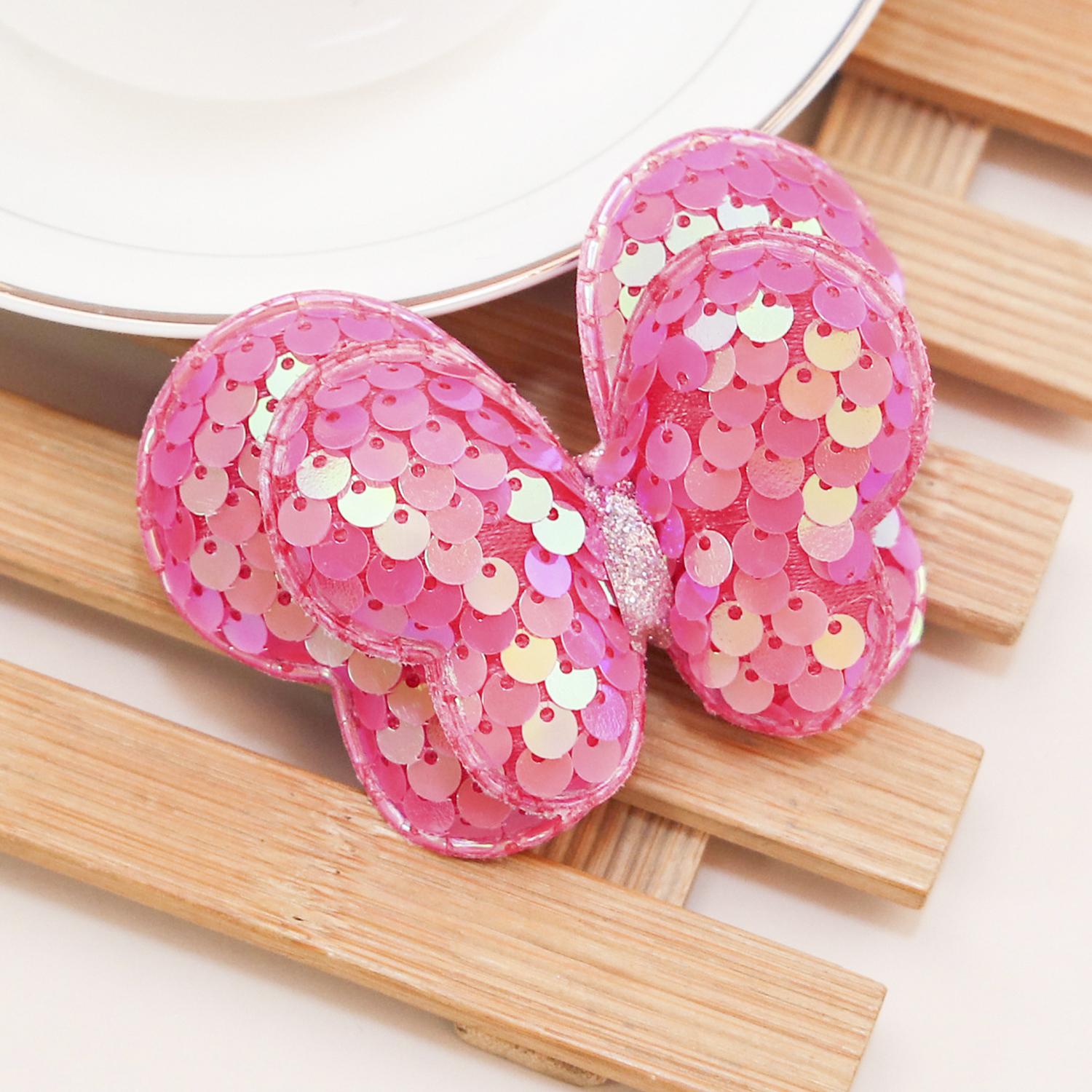 

Cute Butterfly Hair Clips for Girls 3inch Double Sequin Butterfly Hairpins Kids Hairclips Children Hair Accessories