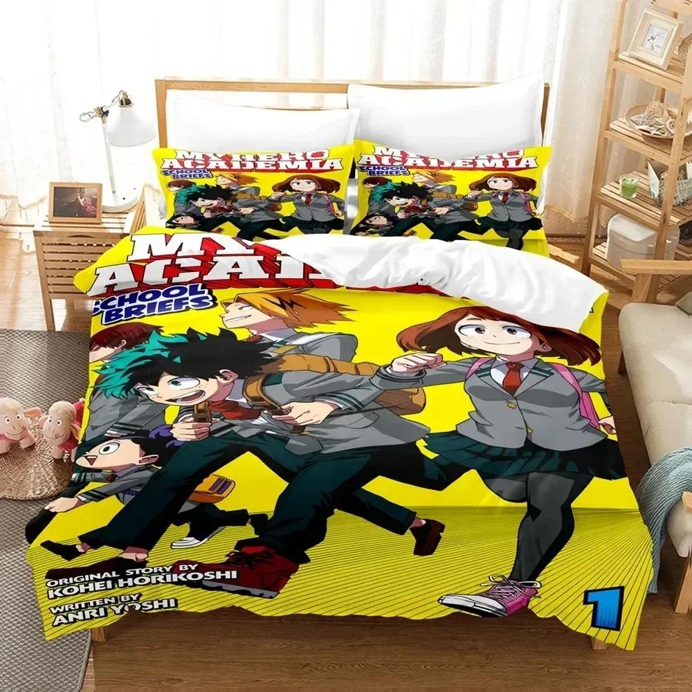Top My Hero Academia Bedding Set Japan Anime Soft Bedclothes Single Double Queen Twin Full Size Duvet Cover For Teens Boys Bed