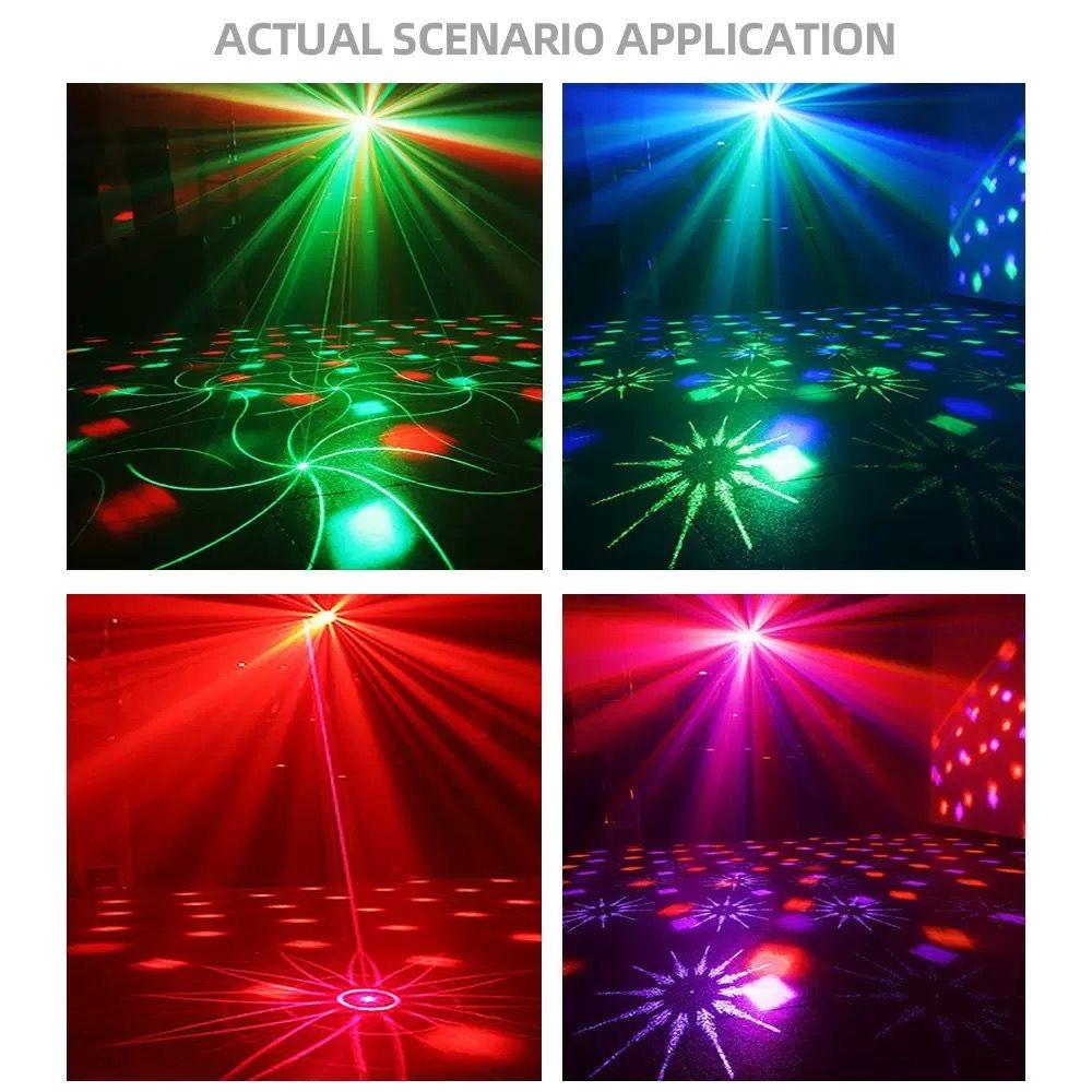 RGB DJ Disco Party Lights with Voice-Controlled and XNE45 Laser Projector Light Perfect for Family Parties,Wedding, Birthday,Music Performance Light