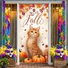 Fall Scene Lightweight Fabric Hello Fall Banner Pumpkin Decoration Vibrant Colors  Theme Banner For Holiday Decoration Fall