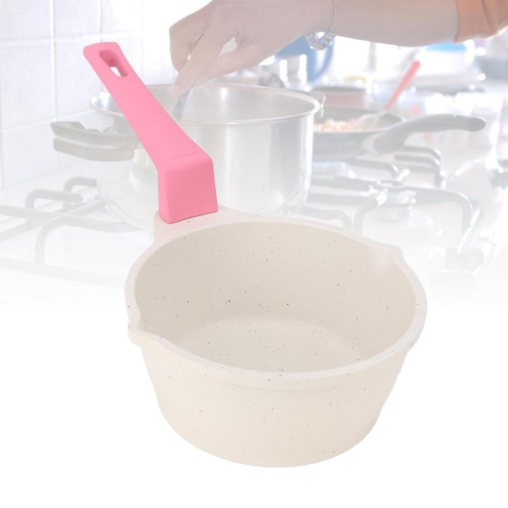 Pink and Beige Black Hot Oil Pan Anti-Stick Butter Warmer Pot Home Kitchen Restaurant