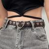 Metal Eyelet Belt No Punching Hollow Pu Leather Belt Paired With Jeans Belt For Men And Women