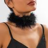 Exaggerated Personality Fluffy Feather Stud Earrings Necklace Bracelet Sets for Women Party Jewelry Multiple Colors Available
