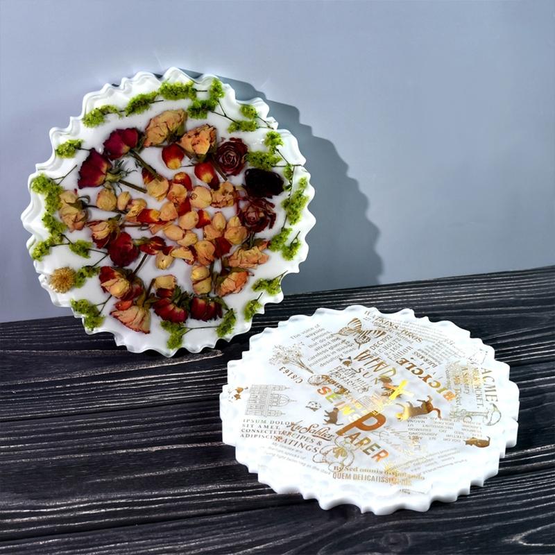 Resin Moulds Uneven Shape Resin Cup Pad Moulds Silicones Cup Mats Molds Silicones Cup Tray Molds Silicones Texture