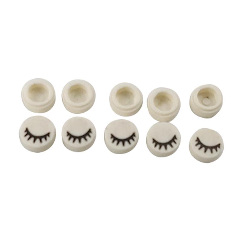 10 Stück DIY-Teile Zusammenbauen Lernfähige Weiße Blinde Fische Schwarzes Quadrat Weiße Schielende Augen Weiße Runde Dekorationen Bausteine
