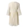 Abito Casual da Donna in Pizzo Ampio Scollo a V Pizzo Vuoto Manica Svasata Abiti Taglia Plus Abito Bianco Femminile Vintage Casual Abiti da Spiaggia