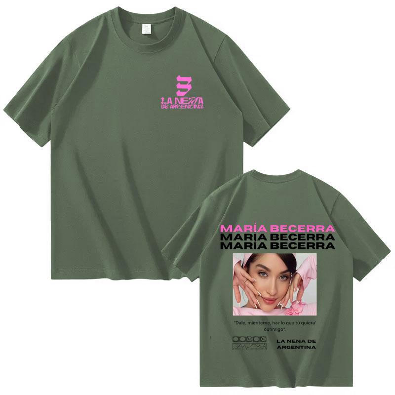 Singer Maria Becerra 2025 Tour Fashion Streetwear Oversized Tshrit Mens Womens Shortsleeved Tee Pop Aesthetic Casual Cozy Tops