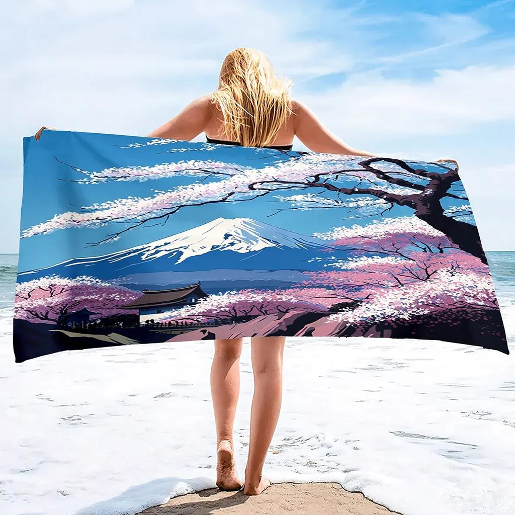 Cherry Blossoms Flowers Microfiber Oversized Beach Towels,Super Absorbent Sand Proof Towel Quick Fast Dry Thin Towels Blanket