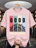 Unisex T-shirt Summer Men'S Fashion Short-Sleeve T-Shirt with Letter Patterns And Prints