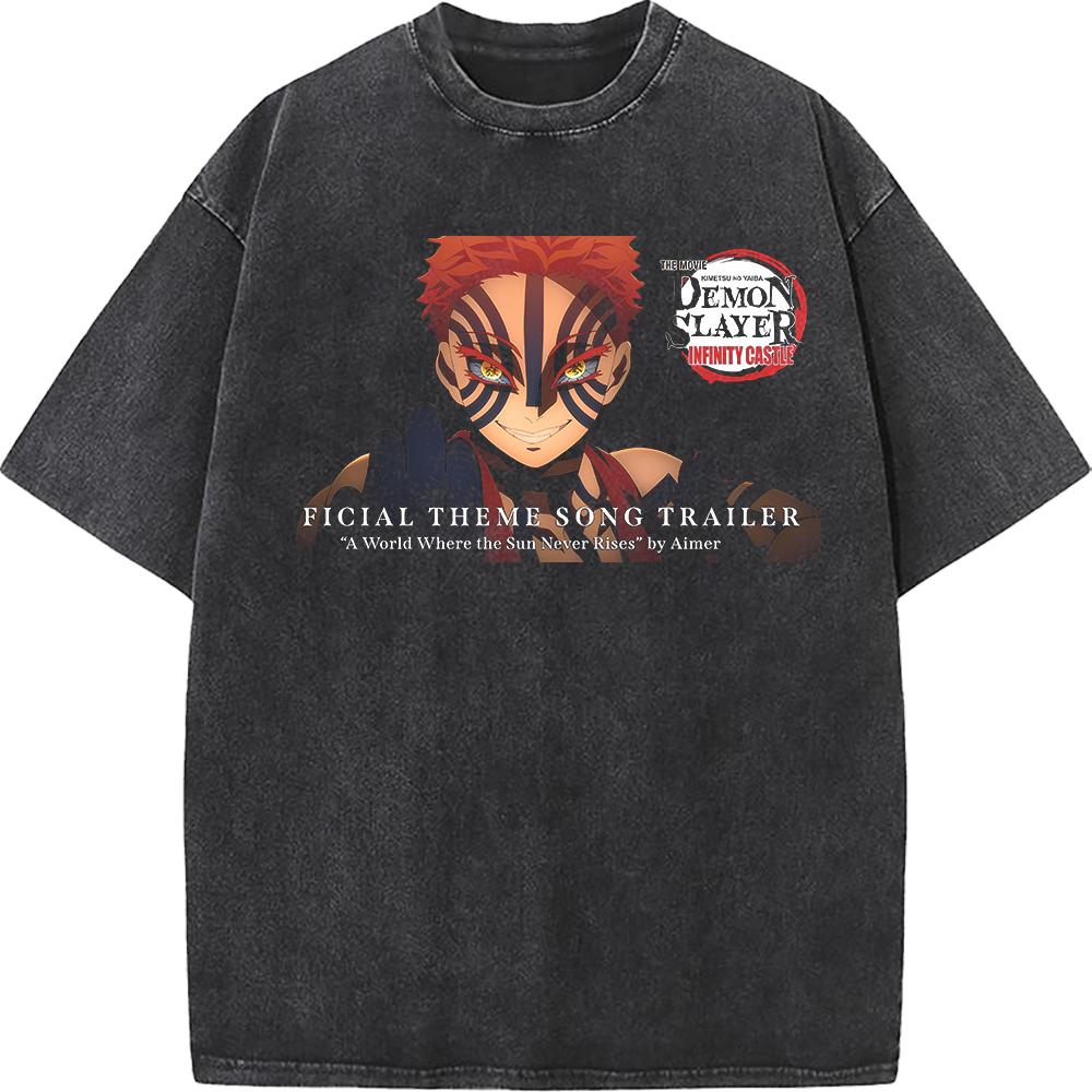 

Akaza Hakuji Graphic T-shirt Anime Demon Slayer Streetwear Men High Quality Cotton Tshirts Oversized Casual Tee Harajuku T Shirt XXL чёрный