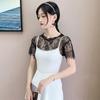 White Black Lace Shawl Lace Blouse Shoulders Scarf Fashion Fake Collar Cape  Spring Autumn