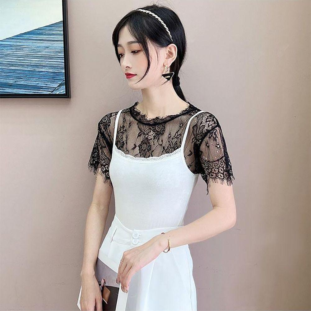 White Black Lace Shawl Lace Blouse Shoulders Scarf Fashion Fake Collar Cape  Spring Autumn