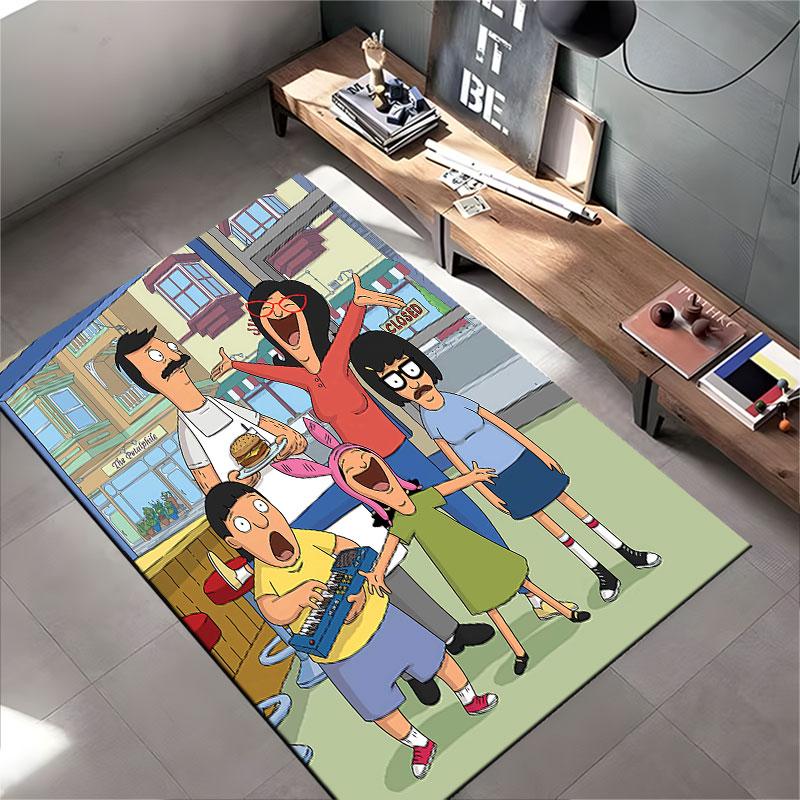 Animated Family with Fun Style Suitable As a Non-slip Mat for the Living Room or Bedroom Sofa
