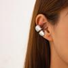 New 2Pcs/Set Creative Glossy Metal Clip Earrings For Women Personality Gold Color Non Piercing Ear Clips Punk Jewelry Gift