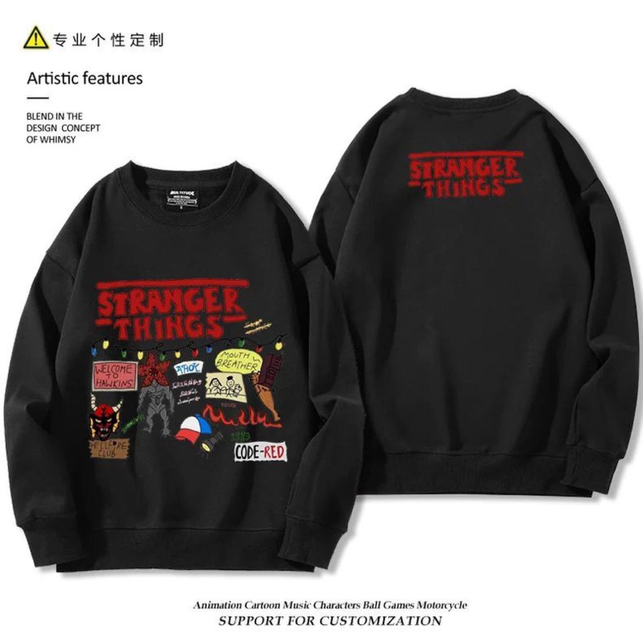 

Світшот Stranger Things Пальто Мода осінній одяг XXXL чорний