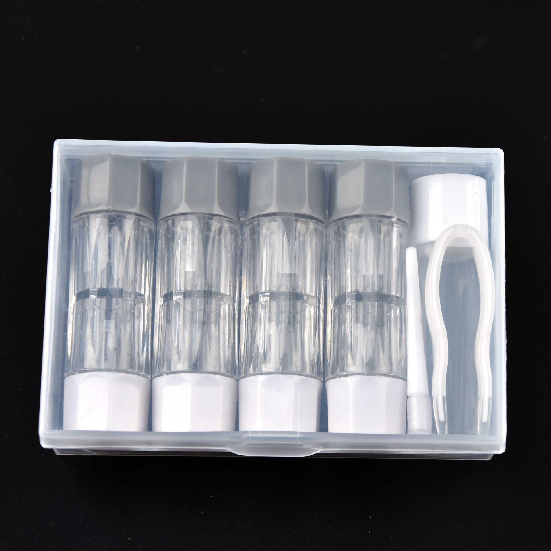 

Набір контактних лінз RGP: Кейс у формі діаманта, пляшечка, пінцет та контейнер для жорстких лінз. сірий колір