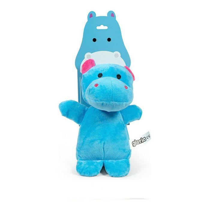 Jouet Peluche - GLORIA - Hippopotame - 20 cm - Bleu - Avec son