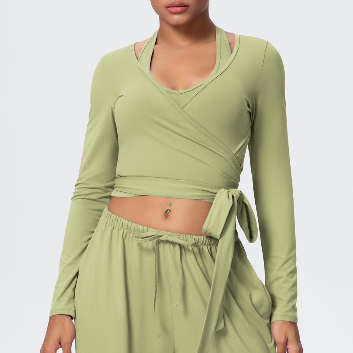 

Women s Quick-Dry V-Neck Long Sleeve Strappy Sports Yoga Top Medium