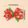 2Pcs Christmas Bow Hair Clips Cute Snowman Print Bownot Hairpins For Girls Children Xmas Party Headwear Hair Accessories Gift