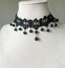 Collana con Cristalli e Pizzo Nero Fatta a Mano - Gioielli Popolari Europei e Americani