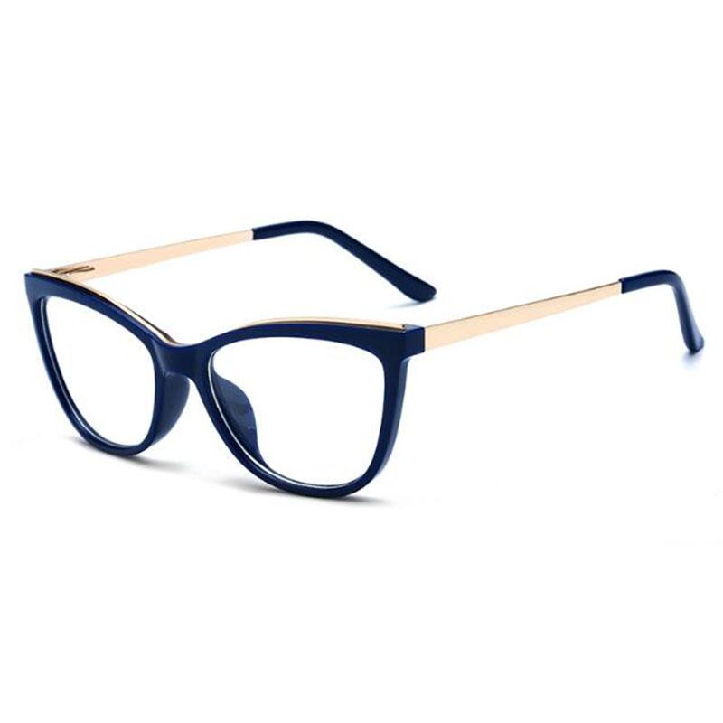 Diopter 0 -0.5 -0.75 -1.0 -1.5 -2.0 -3.0 To -8.0 Myopia Glasses Anti Blue Light Cat Eye Big Frame Prescription Eyewear