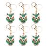 6 Pcs Key Chains Cartoon Style Shiny Luster Metal Decorative Practical Compact Portable Key Chains Pendant for