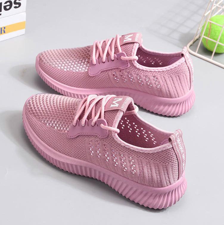 

Кроссовки женские летние новые универсальные дышащие сетчатые повседневные туфли на мягкой подошве нескользящие тканевые туфли женские туфли для мам 41 розовый