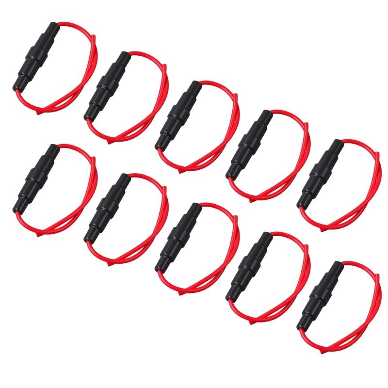 Pack of 10 Glass Fuse Holders ABS & Brass Fuse Tube Socket Universal Glass Fuse Holders Simple Operate for Inspection
