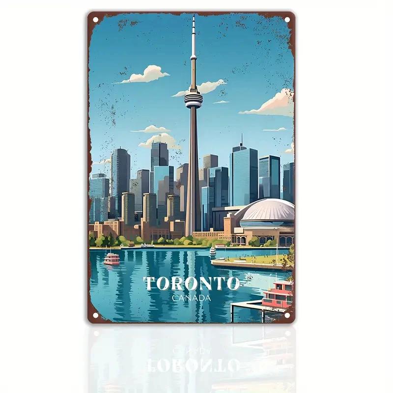 Retro Metal Sign Travel The World VENICE CANADA TORONTO  Vintage Poster Home Bar Room Pub Cafe Club Hotel Wall Decor Plate