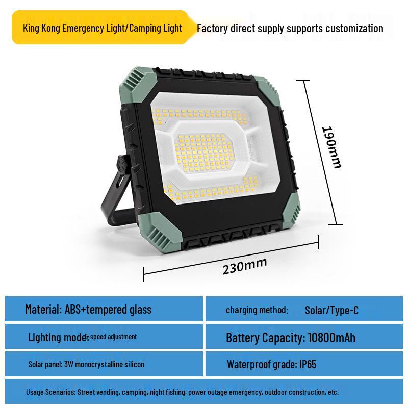 Portable Solar LED Lantern for Camping and Emergency Use