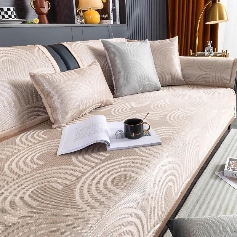Summer High-end Ice Silk Sofa Cushion Washable Summer Non-slip Sofa Living Room with Mat Seat Cushion Cover Cover Towel