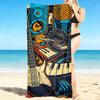 1Pc Music Instruments Collage Beach Towel, Quick Dry, Multi-Use for Beach Pool Gym Yoga Home Travel, Christmas, Halloween, Xmas Gift M929423