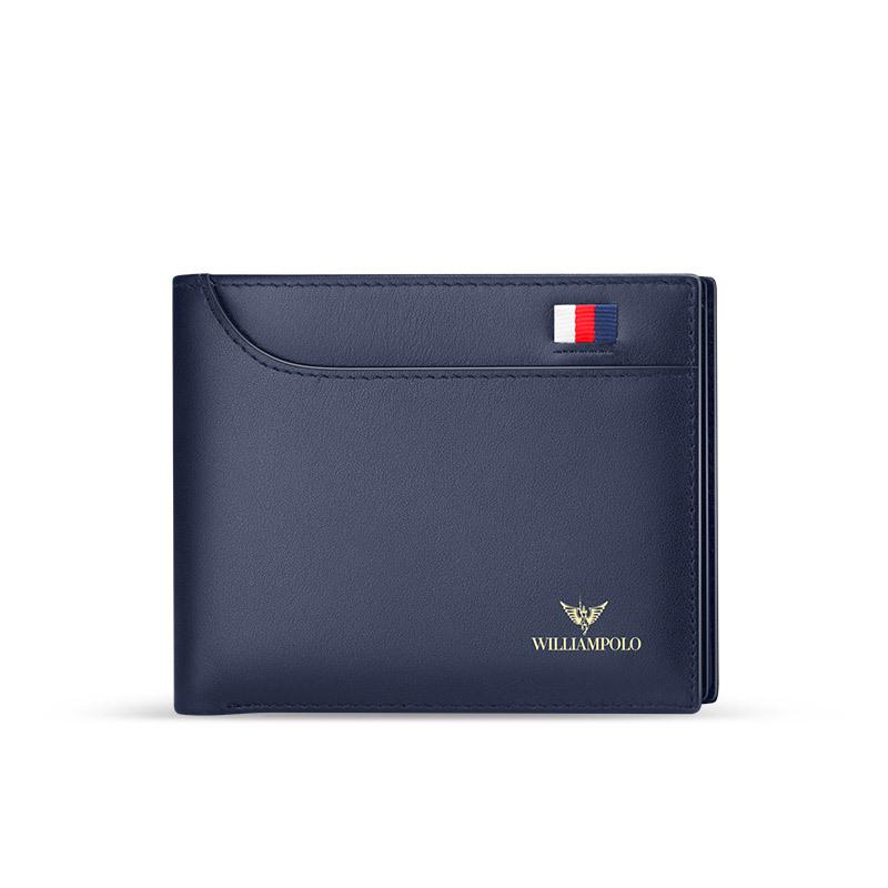 Ying Huang Bao Luo Ultra-thin Men s Genuine Leather Wallet - Compact, Multi-functional Card Holder & Money Clip синий
