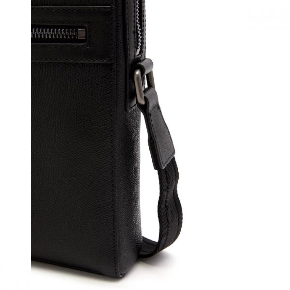 Daks Black Leather Pocket Zipper Crossbody Bag Dbba2f336bk