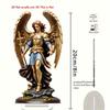 2D Retro Acrylic Archangel Michael Statue - Gold Winged Guardian Angel Holding Sword Religious Home Office Christmas Decoration