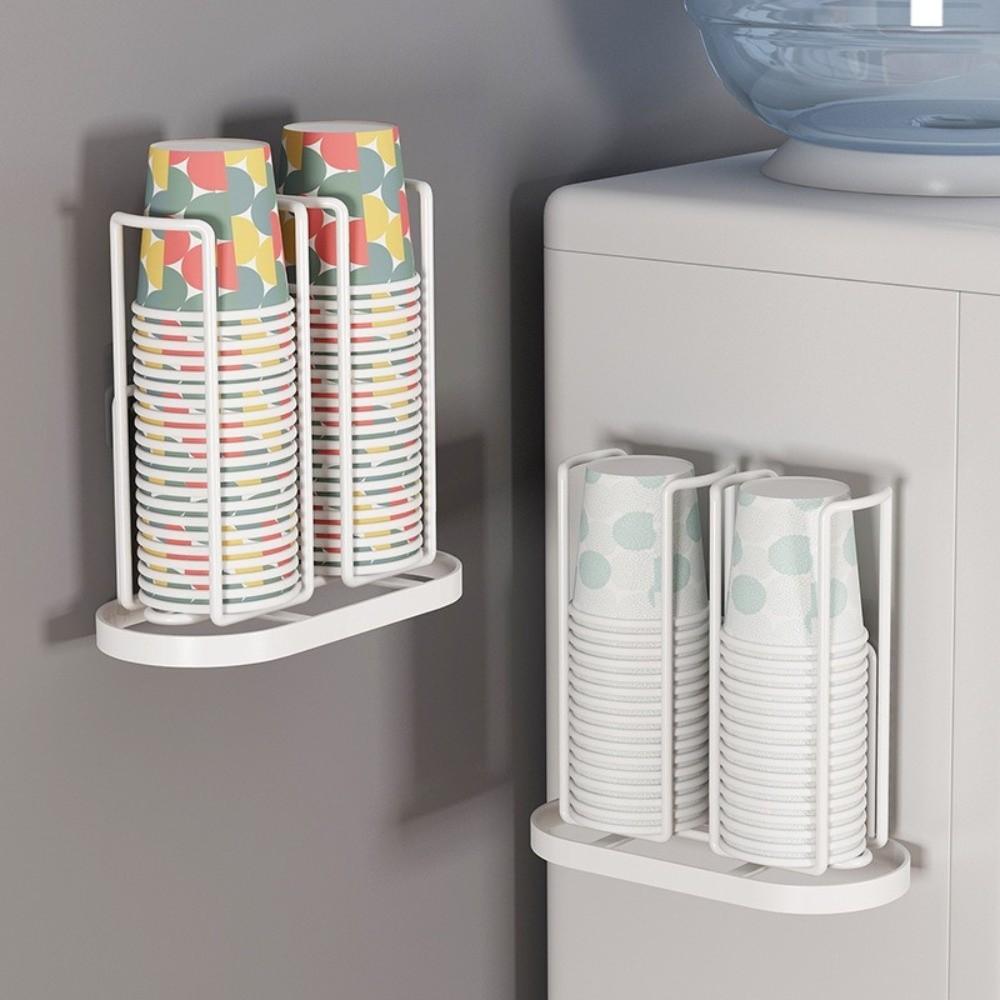 Wall Mounted Storage Rack Metal Cup Dispenser Creative Disposable Cup Holder