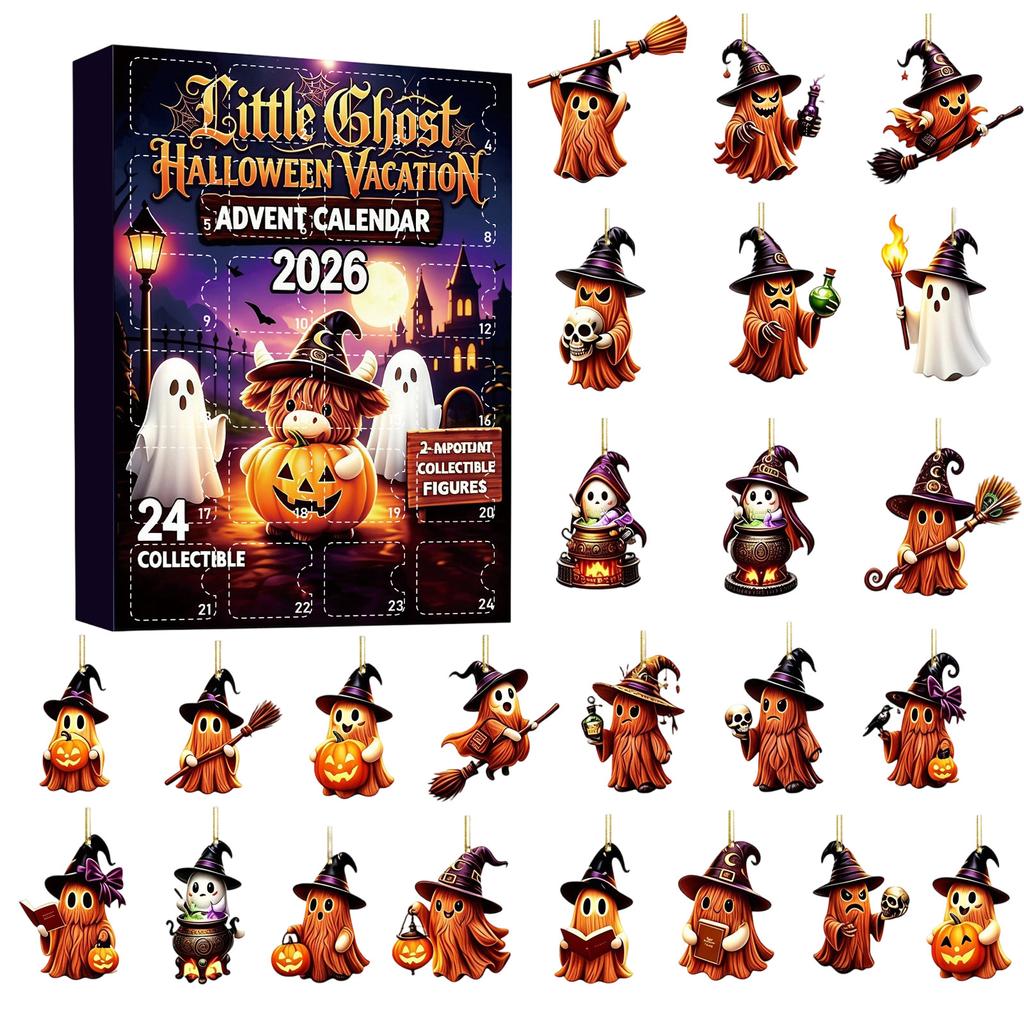 2D Acrylic Pendant Halloween Advent Calendar Day Gift Box for Kids and Adults