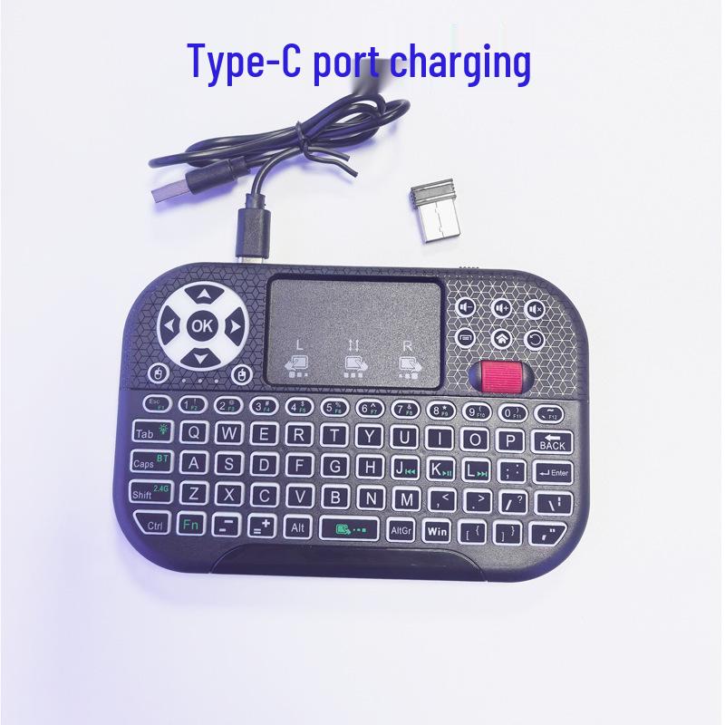 M2 Multi-Mode Mini Keyboard with Touchpad Roller: 7-Color Backlit Air Mouse Keyboard