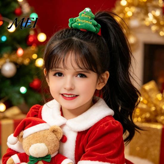 Soft Flannel Scrunchies for Christmas Party Hair Tie Girls, Scrunches with Reindeer/Christmas Tree/Gift/ Santa Exquisite Gift Sets Kids Claus Accents,
