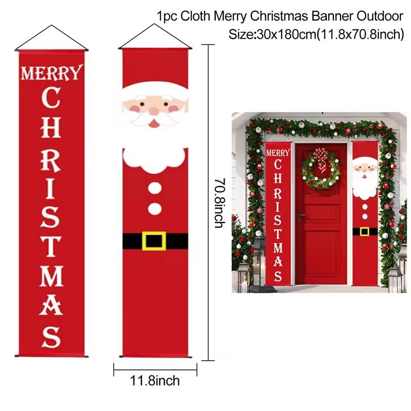 Christmas Hanging Door Banner Merry Christmas Decorations for Home Xmas Navidad Noel Natal Door Decor Happy New Year Gifts 2026