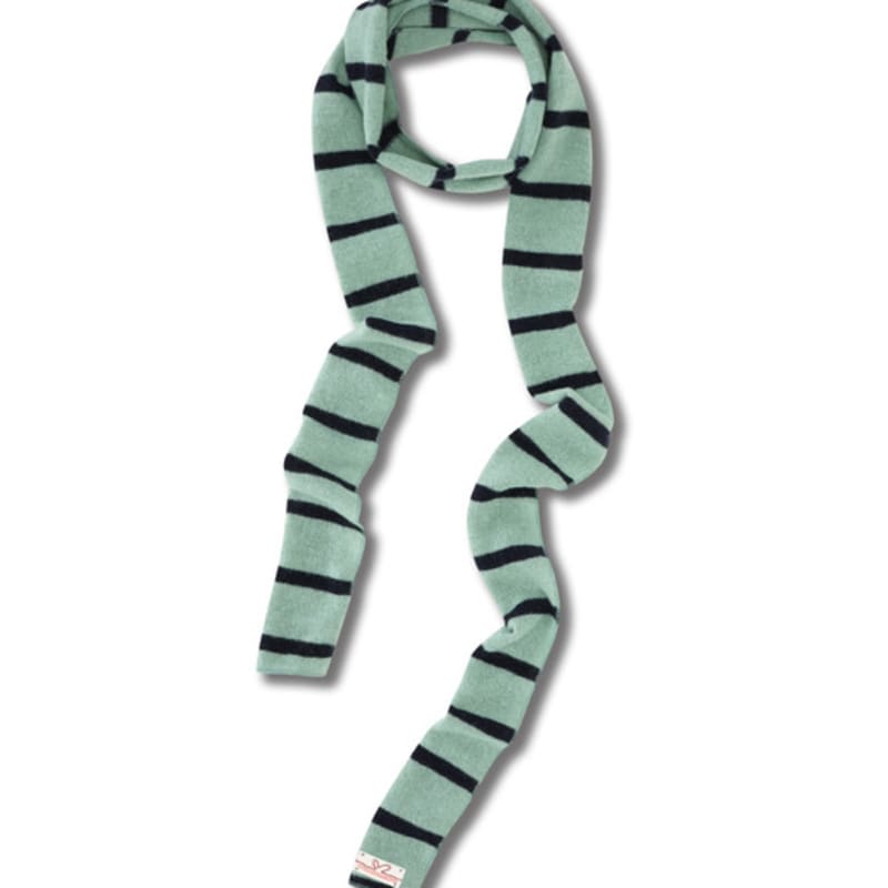 

muwm Lazy Stripe Muffler (Mint Navy) Mint Navy